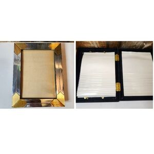Vintage Art Deco Silver Brass Tabletop Easel Frame Album Holds 48 Photos MCM 70s
